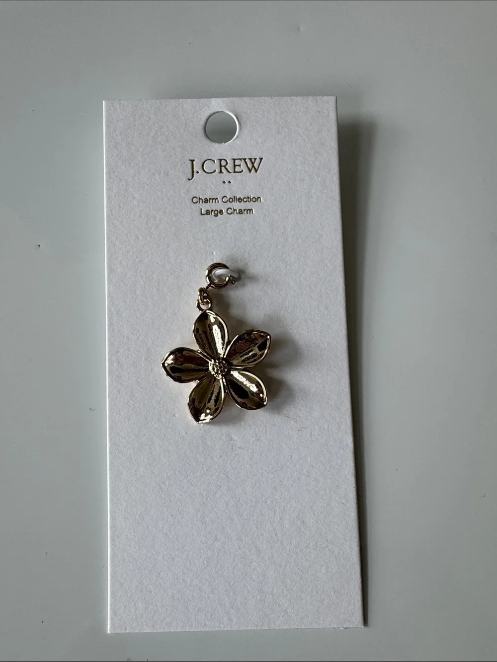 J. Crew Gold Five-Petal Floral Charm